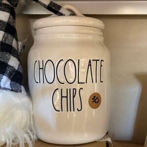 Rae Dunn Cream Ceramic Chocolate Chips Canister